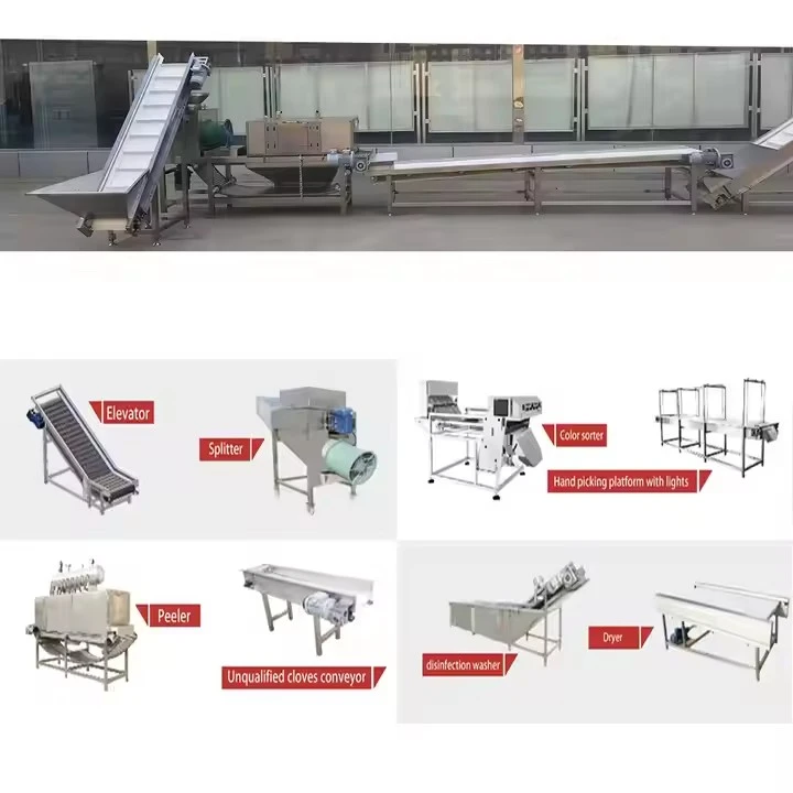 Chinese Manufacturer Peeled Garlic Production Line Buld Separating Garlic Clove Splitter Machine Garlic Cloves Separator Broker Machine